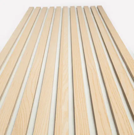 Фото №0 Акустическая реечная панель – Ясень, шпон - Белый - 3190 мм - Целая