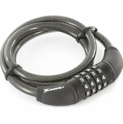 Фото №0 Замок тросовый универсальный с кодовым механизмом, 10 х 950 мм MATRIX 91818