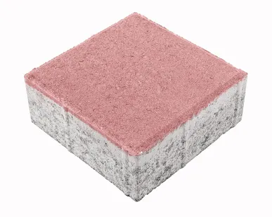 фото Тротуарная плитка Берит Квадрат Красная 200х200х80 на белом цементе