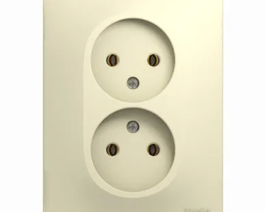 фото Розетка 2-м СП Glossa 16А IP20 без заземл. беж. SchE GSL000220