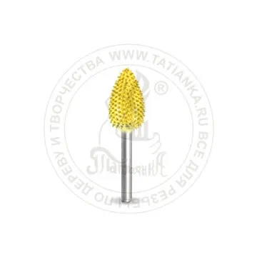 Фото №0 18F38-40 - Пламя, Ø хвостовика 3,2мм, Ø фрезы X 9,5мм, L фрезы 15,87мм (fine/желтая)