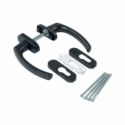 Фото №0 Гарнитур балконный Internika Tolstoy алюминиевый, с овальными накладками, антрацит RAL7016