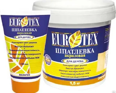 фото Шпатлевка "Eurotex" для дерева 225 г цвет в ассортименте