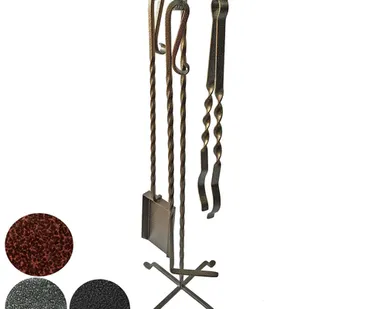 фото Набор для камина на стойке (3пред) щепцы серебро