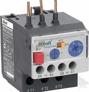 фото РТ-03 Тепловое реле для контакторов 9-18A, диапазон 5,0-7,0А DEKraft, 23113DEK