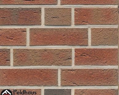 фото Кирпич Feldhaus Klinker "lava maron rustico" для облицовки