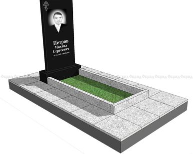 фото Памятник из черного гранита габбро под ключ. Спецпредложение 4-1