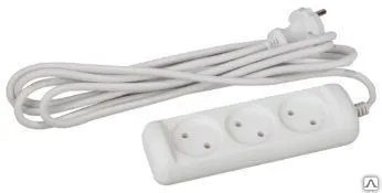 фото Удлинитель ЭРА без зеземления, 2x0.75мм2, 3гн, 5м 10/560