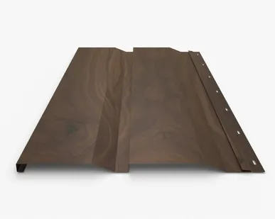 фото Сайдинг Металлический сайдинг «Корабельная доска» покрытие 3D орех Россия, эконом, 0.4-0.45 мм