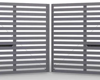 фото Распашные ворота AL-профиль горизонтальные антрацит 3000х2000 мм