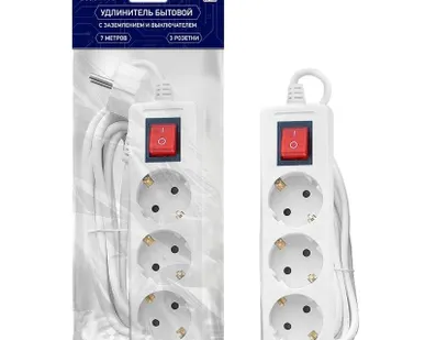 фото Удлинитель 3х7м с заземл. с выкл. 16А 3х1 TOKOV ELECTRIC TKE-C01-BU3-7-1-ZV