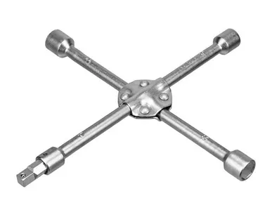 фото Ключ-крест баллонный, 17х19х21х22х1/2, усиленный, с переходником на 1/2, Stels, 1 шт