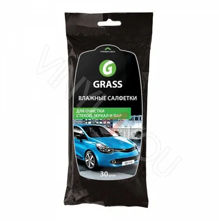 Фото №0 Салфетка влажная для очистки стекол, зеркал и фар