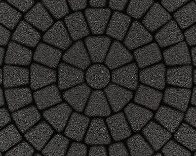 фото Тротуарная плитка Выбор Классико Стандарт Черная 60 мм 3 камня круговая