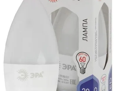 фото Лампа светодиодная B35-7W-860-E27 свеча 560лм ЭРА Б0031413