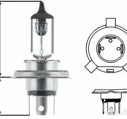 Фото №0 Автолампа H4 12v 55w Hella standart