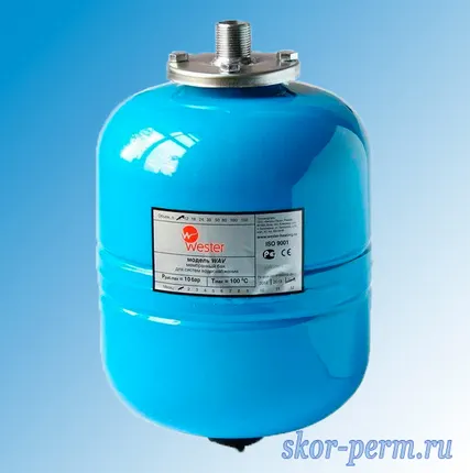 Фото №0 Бак расширительный мембранный для водоснабжения 8 л, синий (вертикальный)