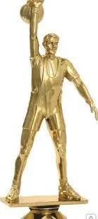 фото Фигурка - приз - награда гиревой спорт с надписью на каменном основании