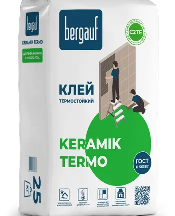 Фото №0 Клей для облицовки печей и каминов Bergauf Keramik Termo, 25 кг