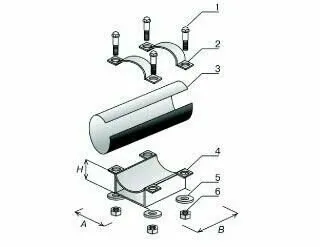 фото Опора скользящая для оцинкованой трубы ППУ-ПЭ 219 Тип 1