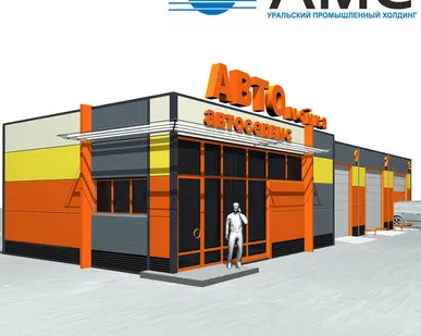 фото Станция технического обслуживания СТО из сэндвич панелей