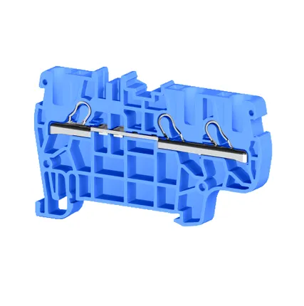 Фото №0 Klemsan Клеммник пруж.быстрозажимной (Push in), 3-х выводной, 4мм.кв., (синий); PYK 4E