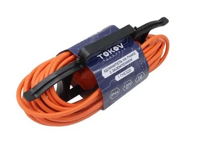 фото Удлинитель-шнур на рамке 1х10м с заземл. 6А IP44 3х0.75 с защ. крышкой TOKOV ELECTRIC TKE-SR10-075-Z