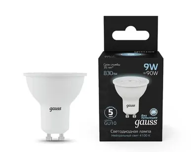 фото Светодиодная лампа Gauss Софит 9W 830Lm 4100K GU10 101506209
