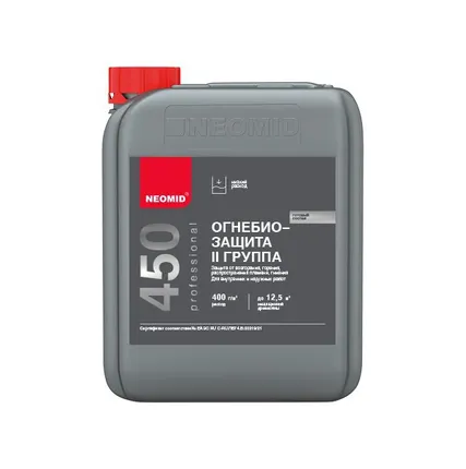 Фото №0 Огнебиозащита 2 группа огнезащитной эффективности Neomid 450, 10 кг