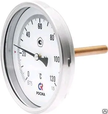 Фото №0 Термометр биметаллический БТ-51.211 0...160С дл. погружного штока 46мм