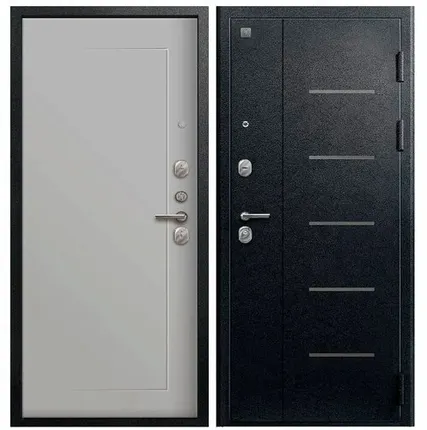Фото №0 Дверь входная V-03 (Центурион) металл/МДФ, Черный муар/Кашемир сильвер 2050х860мм, ПРАВАЯ (2025)