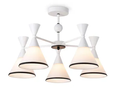 фото Светильник подвесной AMBRELLA LIGHT TR TR3165/5 WH/BK E27/5 60W D580х380 белый/черный