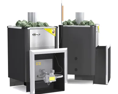 фото Печь для бани газовая Ермак Уралочка 24Н Inox, антрацит, без ГГУ