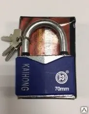 фото Замок навесной цветной 70 (в уп.6шт.)