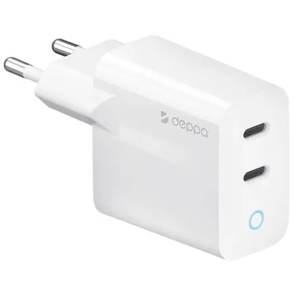Фото №0 Сетевое зарядное устройство Deppa 45W 2xUSB-C 11449