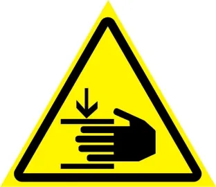 фото Наклейка "Осторожно, возможно травмирование рук"