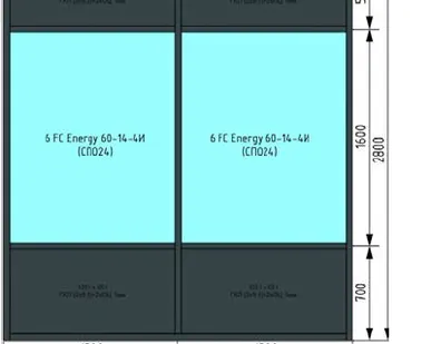 фото Перегородка EIW15 из КП50 с СПО 24 (2600 х 2800) с глухим заполнением