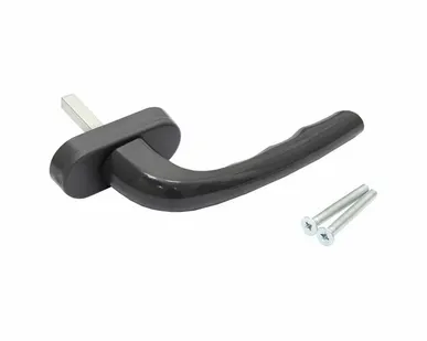 фото Ручка оконная Internika "Фантазия" алюминиевая 38 мм 45° + 2 винта 5х45 антрацит (7016)