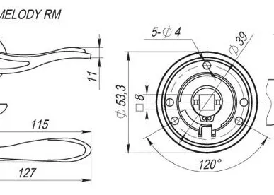 фото Ручка раздельная MELODY RM AB/GP-7