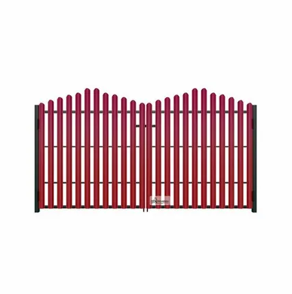 Фото №0 Ворота штакетник домик