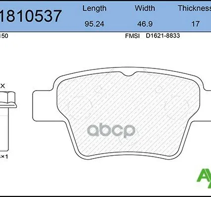 Фото №0 Колодка Тормозная 1138.00 Aywiparts Aw1810537 Задние AYWIparts арт. AW1810537