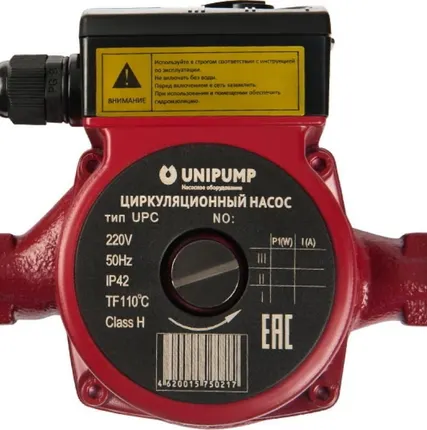Фото №0 Циркуляционный насос Unipump UPС 32-80 180 мм с гайками, напор 8 м, диаметр 25мм, расход 166 л\мин, 3 скорости, 44338