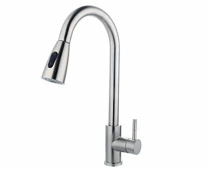 Фото №0 Дисма Смеситель для кухни Fashun с вытяжной лейкой, хром, нержавейка A56109