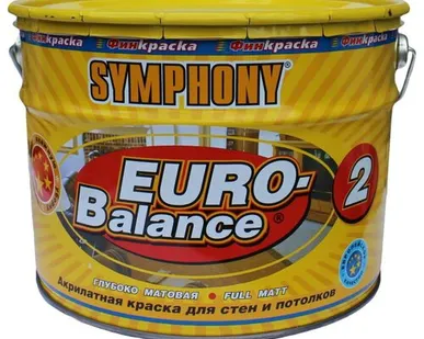 фото EURO-balance 2, акрилатная, матовая, интерьерная краска (База А), 9 литров