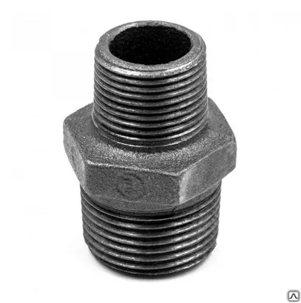 Фото №0 Ниппель чугун оц Ду 15 НР Fittex, 15 мм