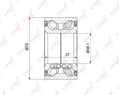 фото Подшипник Ступичный | Перед Лев | LYNXauto арт. WB1451