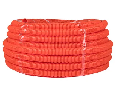 фото EKF Труба гофр. ПНД с протяжкой d32 мм (50 м) оранжевая EKF-Plast