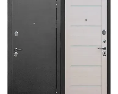 фото Дверь входная Гарда 9см (Ferroni) металл/царга, Антик серебро/Лиственница бежевая 2050х860мм, ПРАВАЯ