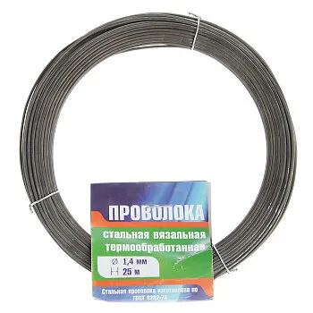 Фото №0 Проволока вязальная 25 м, 1.4 мм, термообработанная