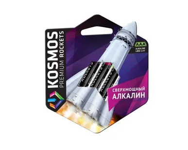 фото Элемент питания алкалиновый LR03 KOSMOS premium ROCKETS (блист. 4шт) Космос KOSLR03ROCKETS4BL